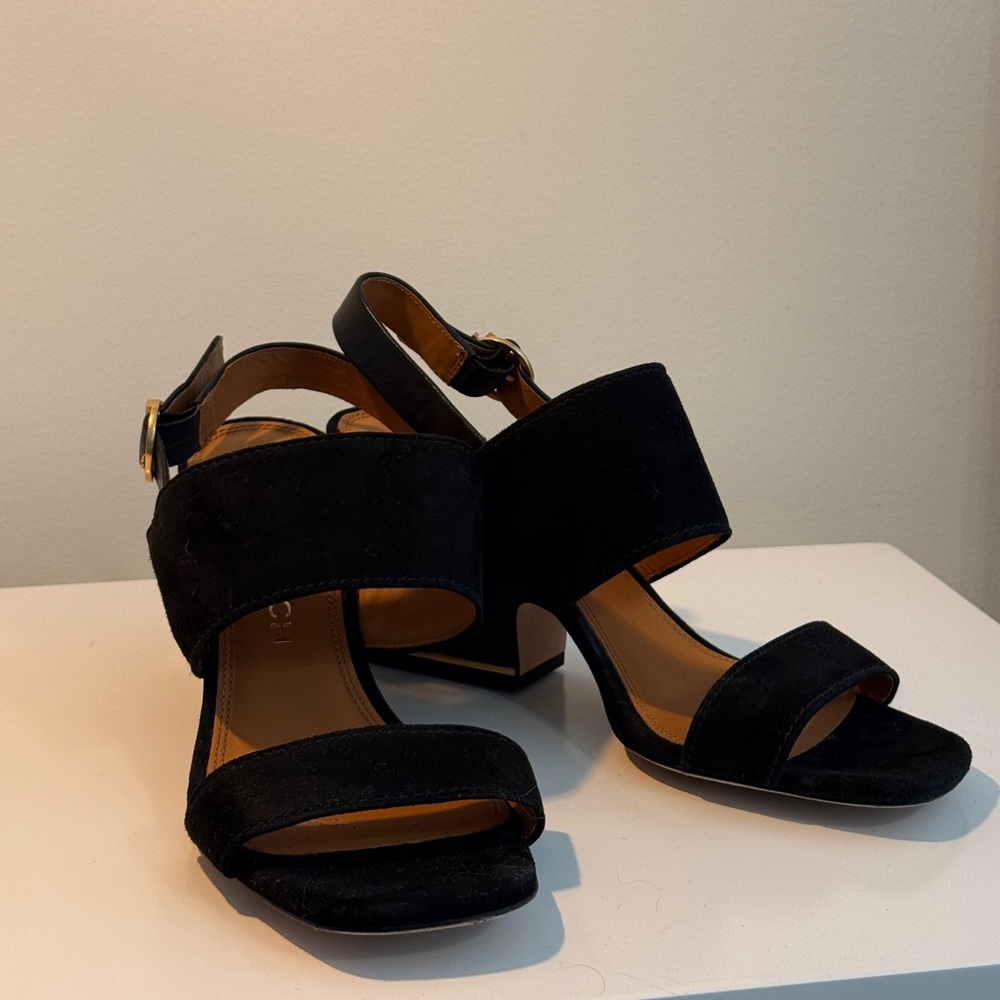 Tory Burch Black Block Heel Sandals